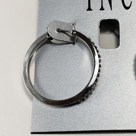 INC Silver-Tone Crystal Hoop Earrings – Sparkling Women’s Fashion Jewelry - Picture 5 of 6